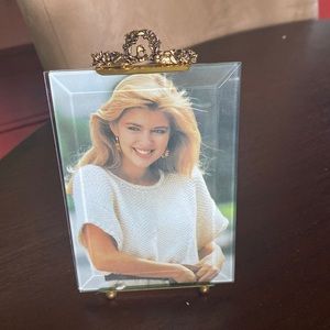 Elegant brass glass photo frame